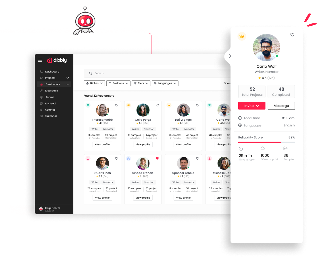 Dibbly All in One Platform - Freelancer Search Tool