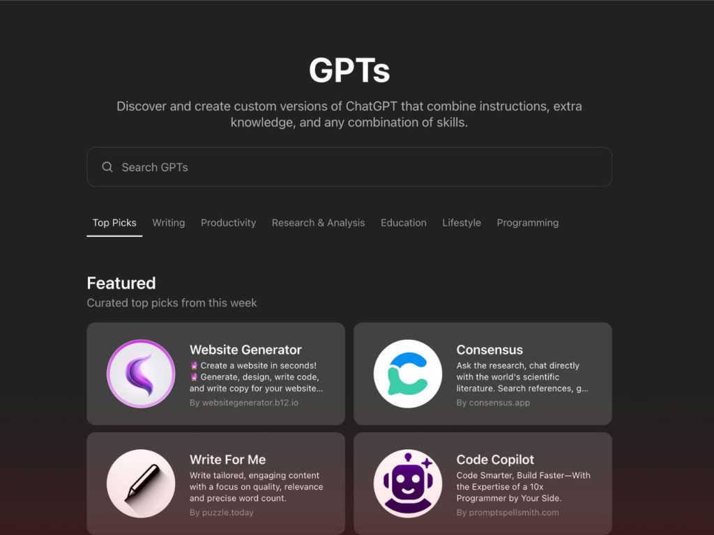 A screenshot with the features listed on ChatGPT's startup screen once a user logs in